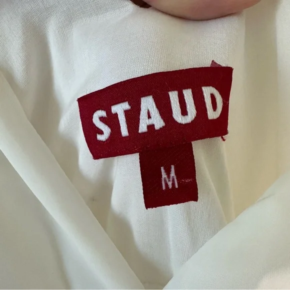 STAUD Waterfall Maxi White Dress SZ M - Picture 5 of 7